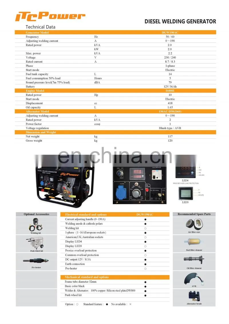 China manufacturer 2kW welder diesel welding generator