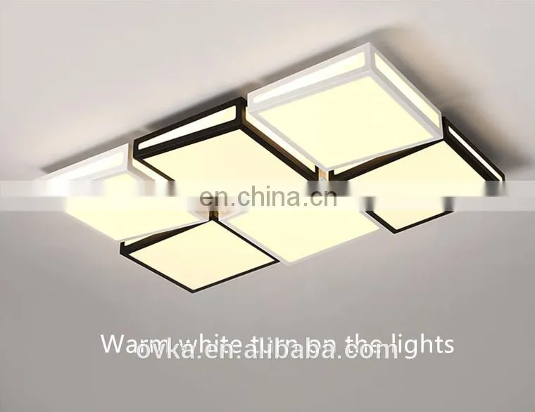Creative LED ceiling lamp simple square living room lamp