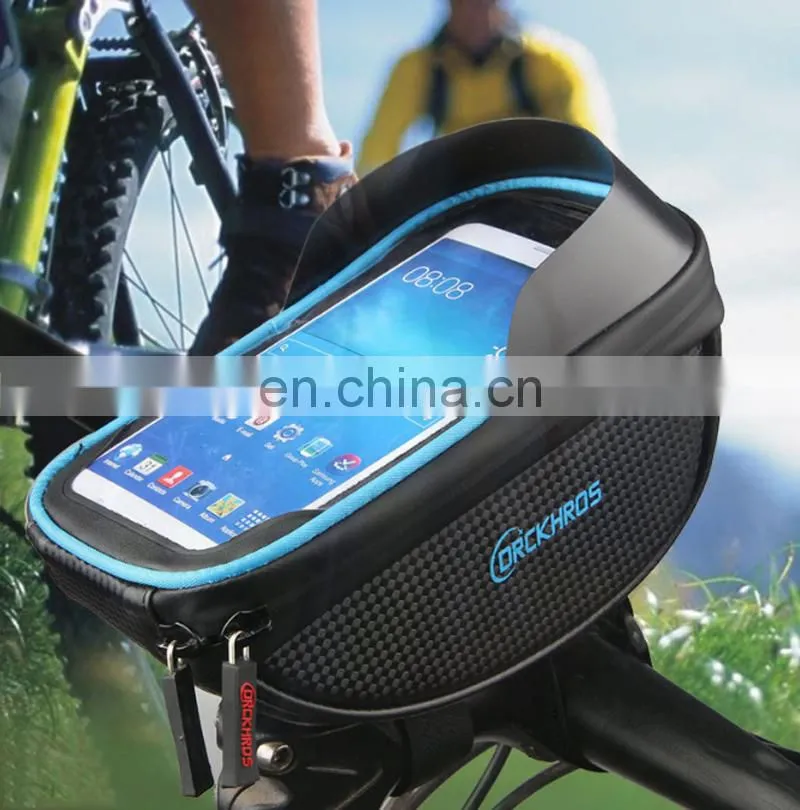 Waterproof Touch Screen Mobile Phone Handlebar Bag Mountain Bike Front Beam Cycling Bicycle Frame Phone Bag