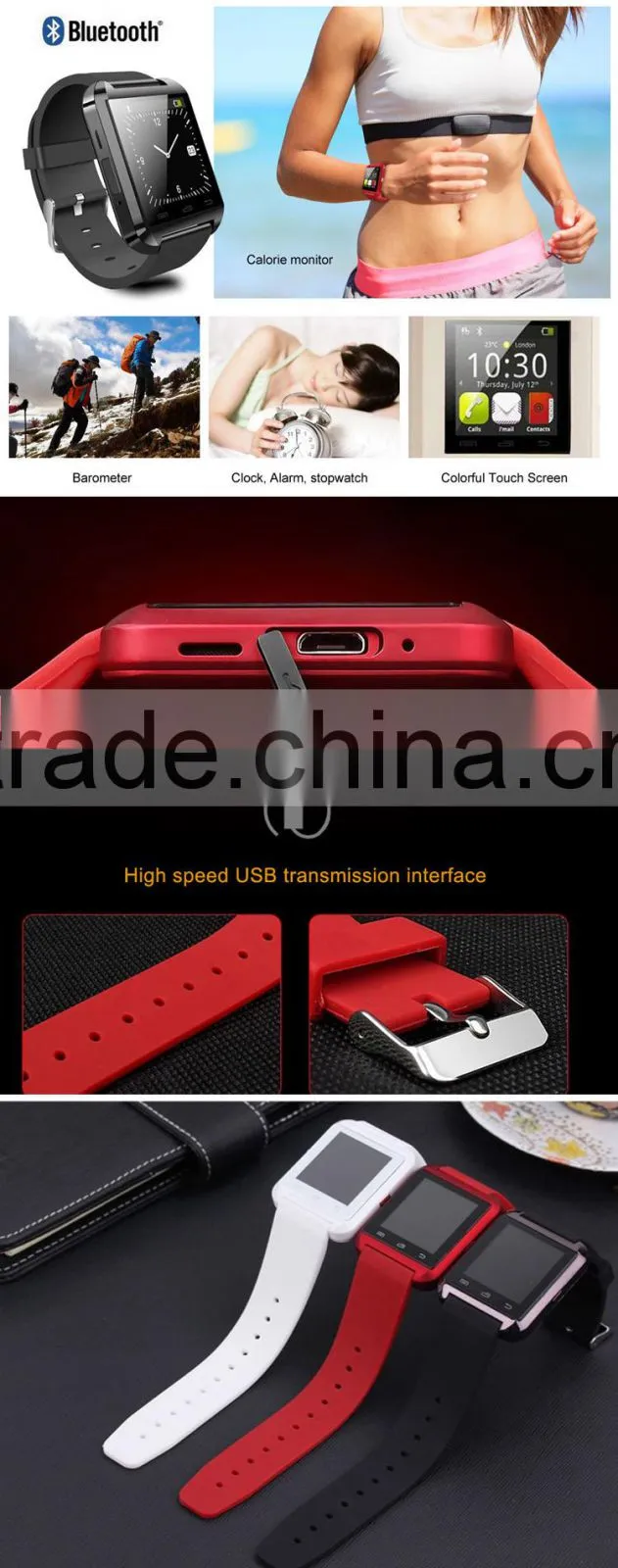 2015 NEW wearable device bluetooth u8 watch android smart watch with factory price from alibaba golden supplier