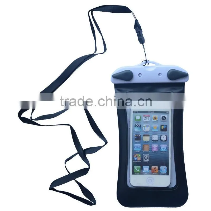Waterproof PVC Phone Diving Bag With ABS ButtonS Within 10m Deep