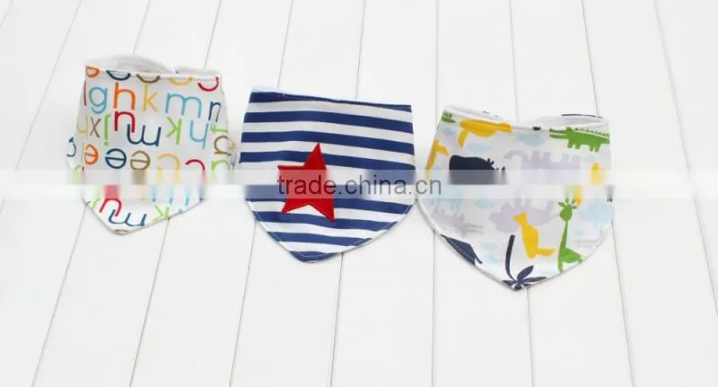 2016 wholesale factory price custom printed cotton baby bibs