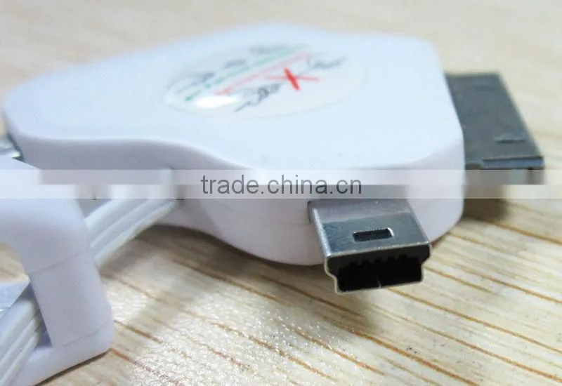 2013 Hot selling Mini 4in 1 USB Connector Adapter and USB Retractable Cable for iPhone 4 Samsung Blackberry Nokia