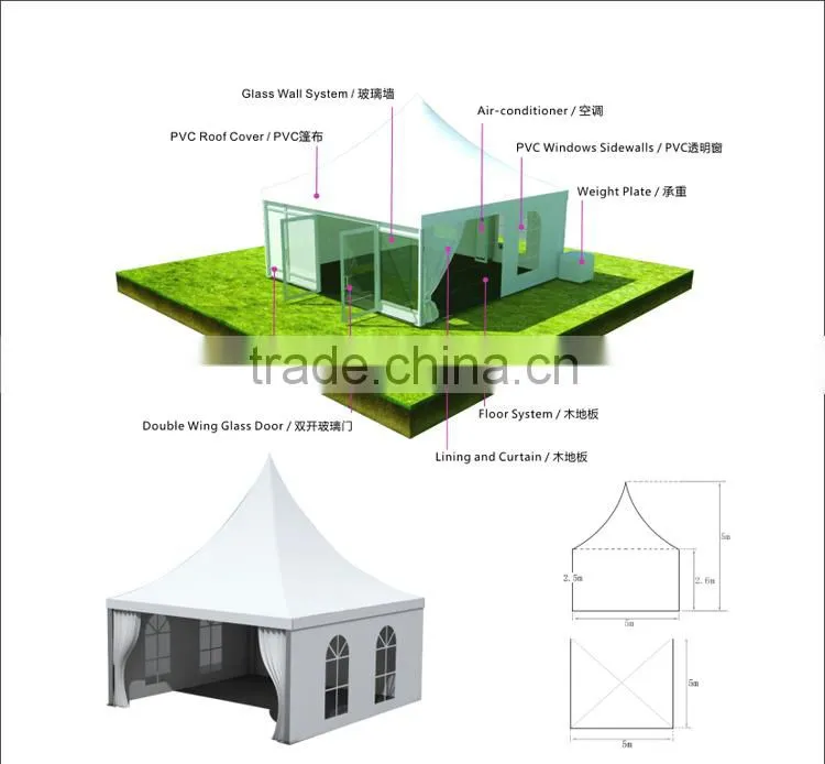 Low price colored aluminum mongolian yurt for green house for wholesales