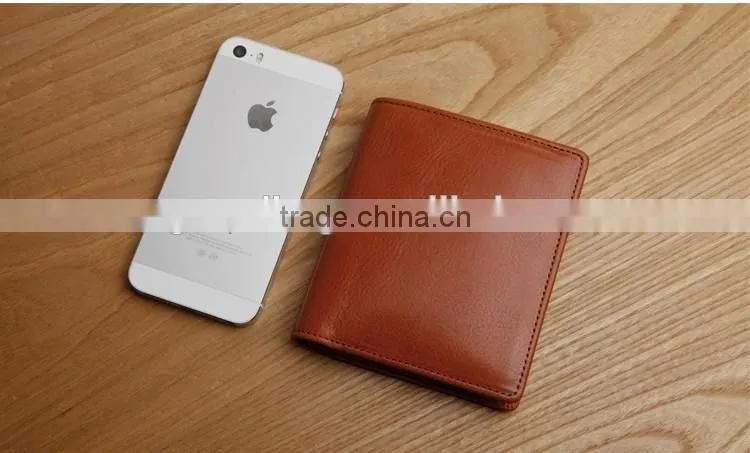 high quality vintage style genuine leather men's bifold wallet small wallet for gifts