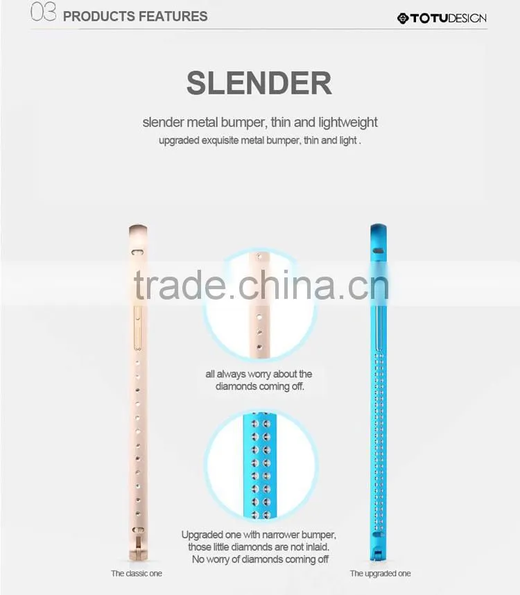 Hot sale Bulk Shine Diamond Aluminum Case for iPhone 6 Bumper Case