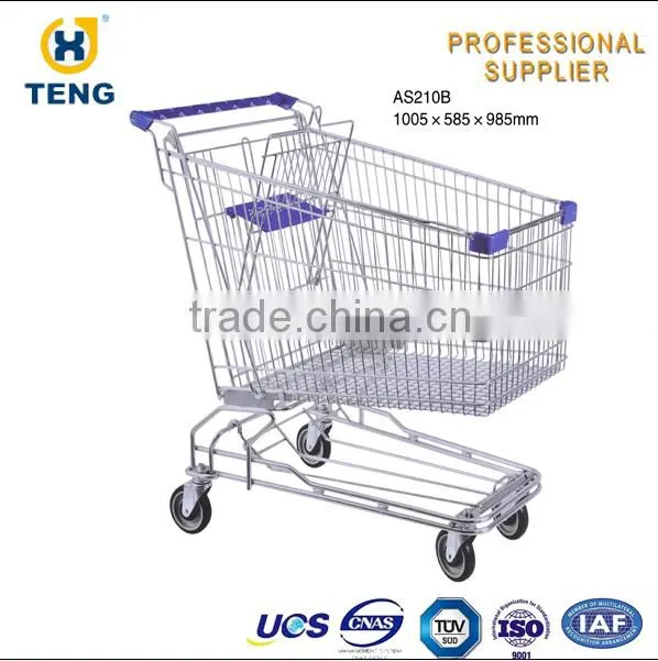 Asia style Dimension Unfoldable hight capacity Supermarket Shopping Trolley
