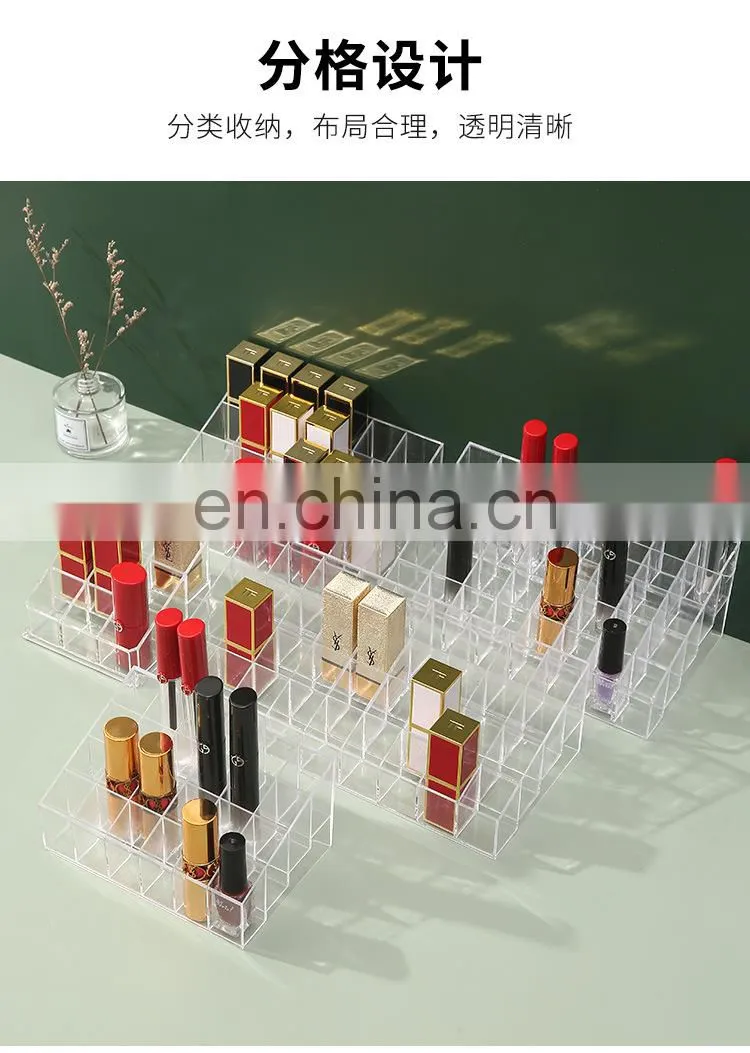 9/24/36/40 Grid Lipstick Box Acrylic Makeup Organizer Storage Box Lipstick Nail Polish Display Stand Holder Cosmetic Organizer