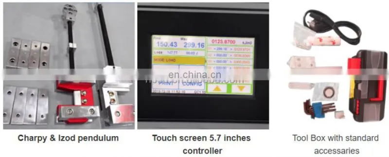 1J,2J, 4J,5J,7.5J,15J,25J,50J Touch Screen Digital charpy izod impact testing machine