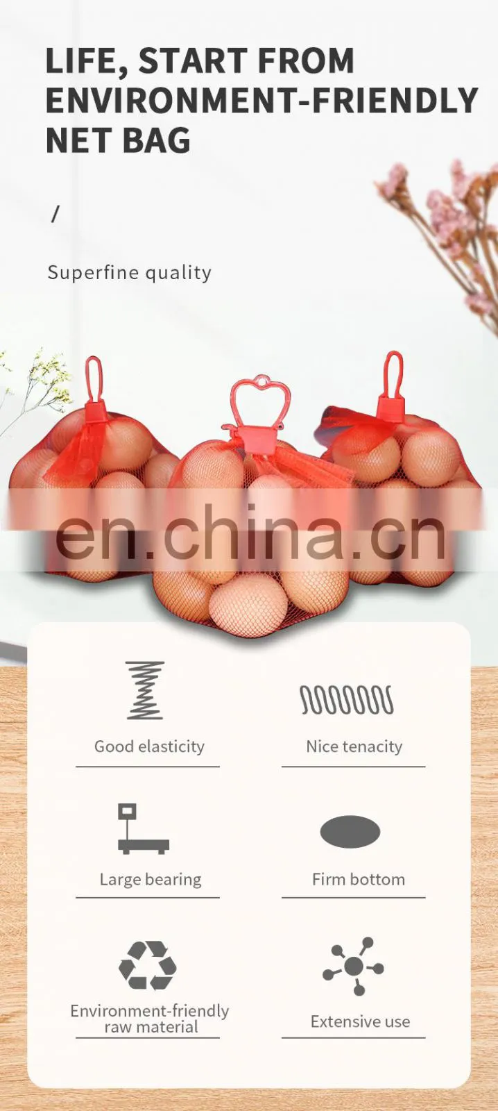 China factory Pack Eggs Potato Protective Colorful Fruit And Vegetable Plastic Sleeve PP Plastic Mesh Net Bag