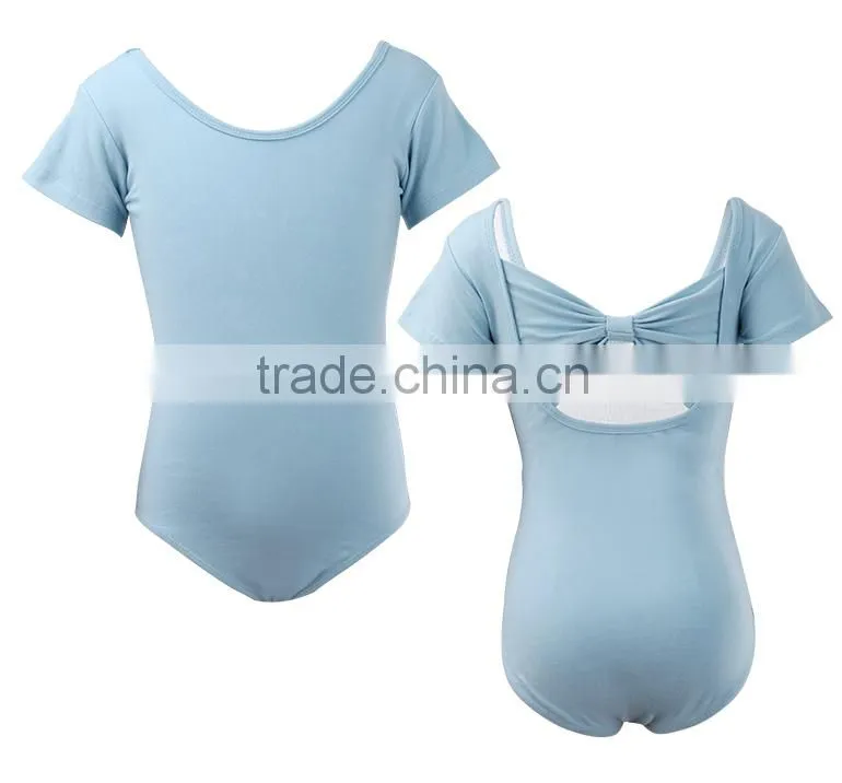 Bowknot Back Spandex Red Kids Ballet Leotards