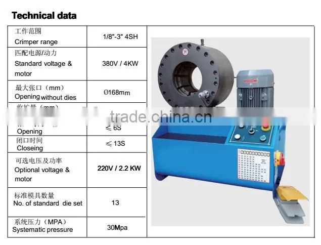 6-51mm steel wire hose crimp tool hose crimping machine