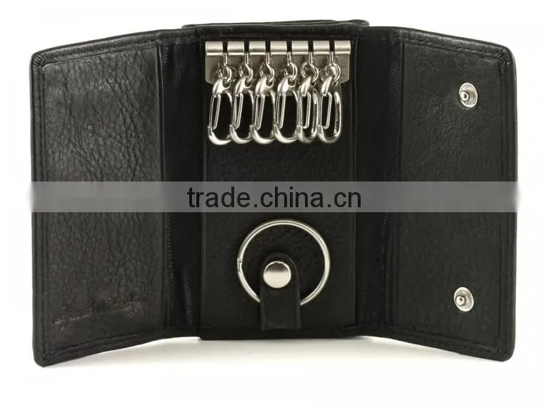 Wholesale fashion Double Key Case with hooks genuine leather keychain