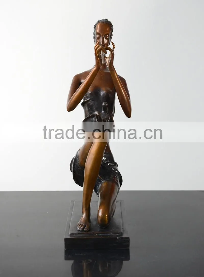 Bronze Statue Of Abstract Figure Women Elaborate Sculpture Home Decor Interior Decorating