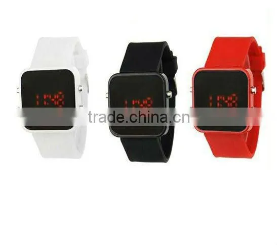 square cheap silicone wrist watch with logo printing