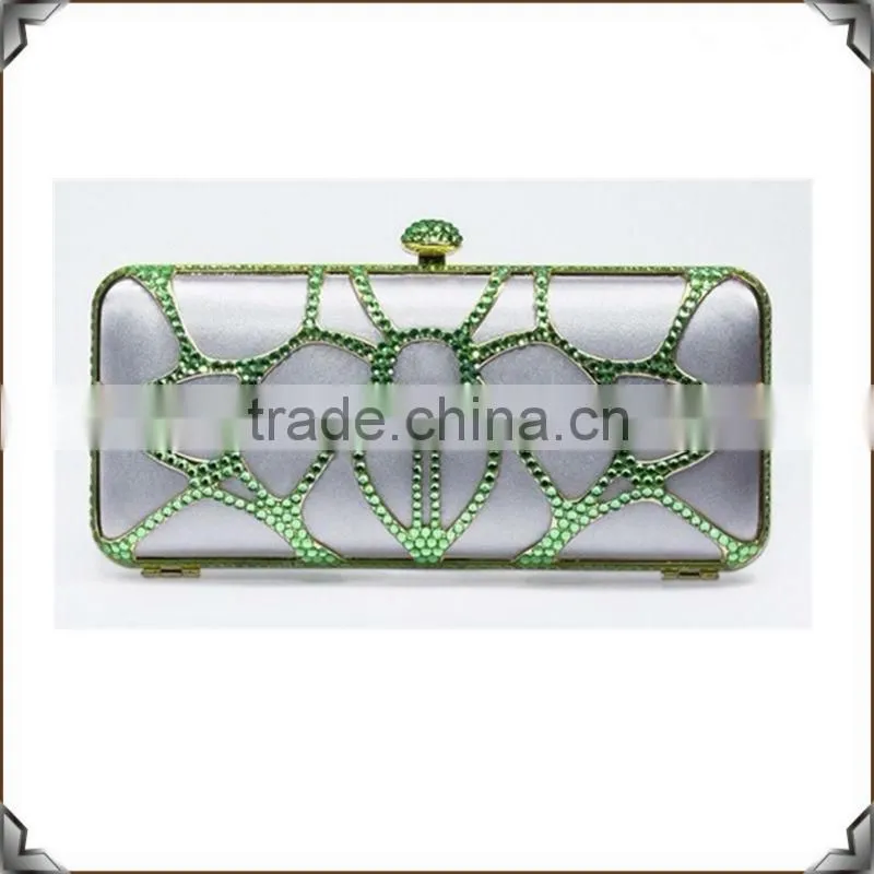 Pink Box Shape Crystal Studded Ladies Evening Bags crystal clutch