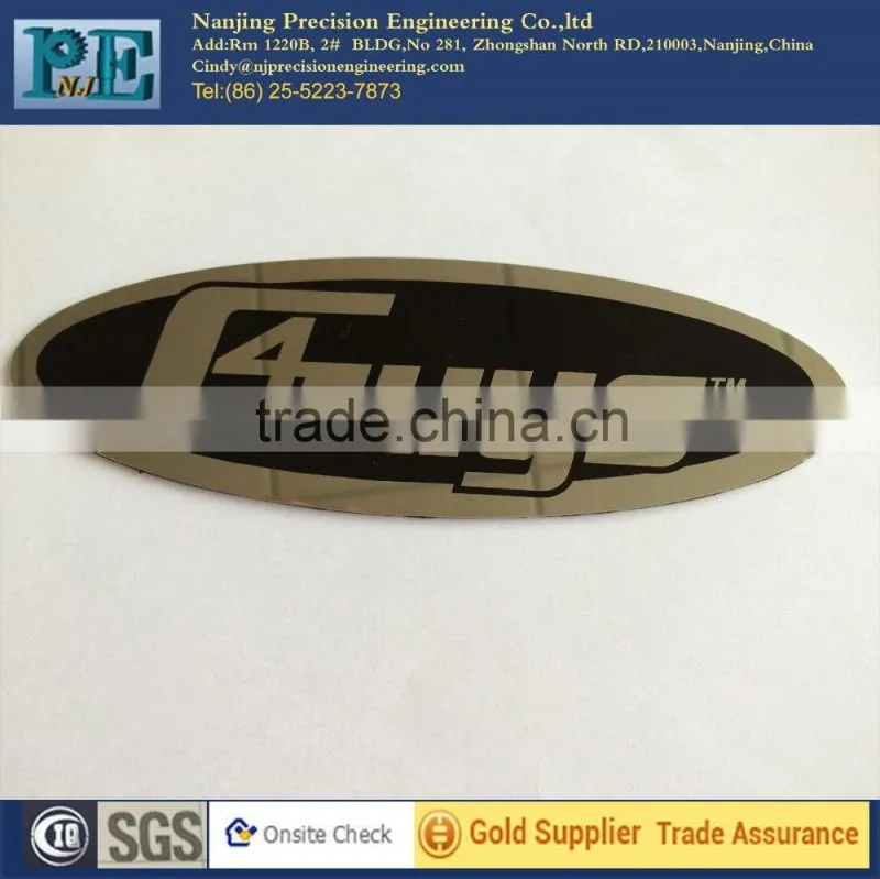 Product electrocorrosion ss304 logo plate for company and machine