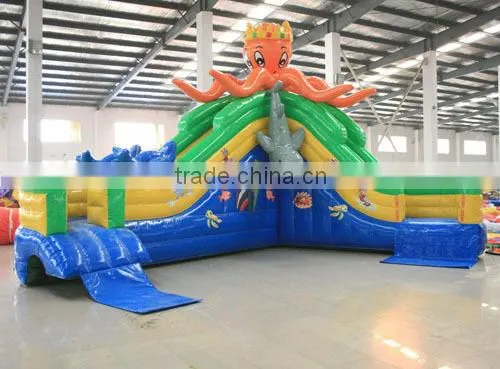 water park pvc inflatable water slide with pool
