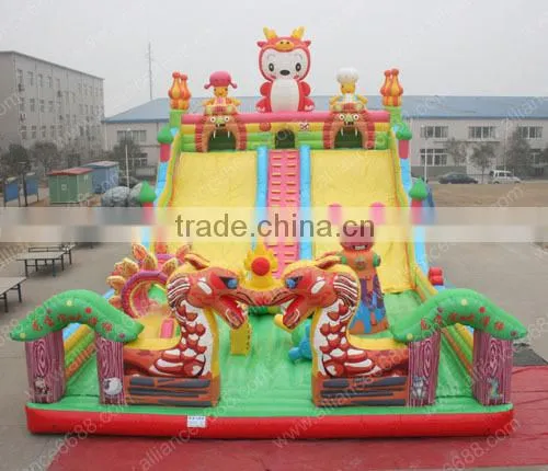 2015 NEW inflatable slide Dragon Baby slide 16x9x9.5m super big game