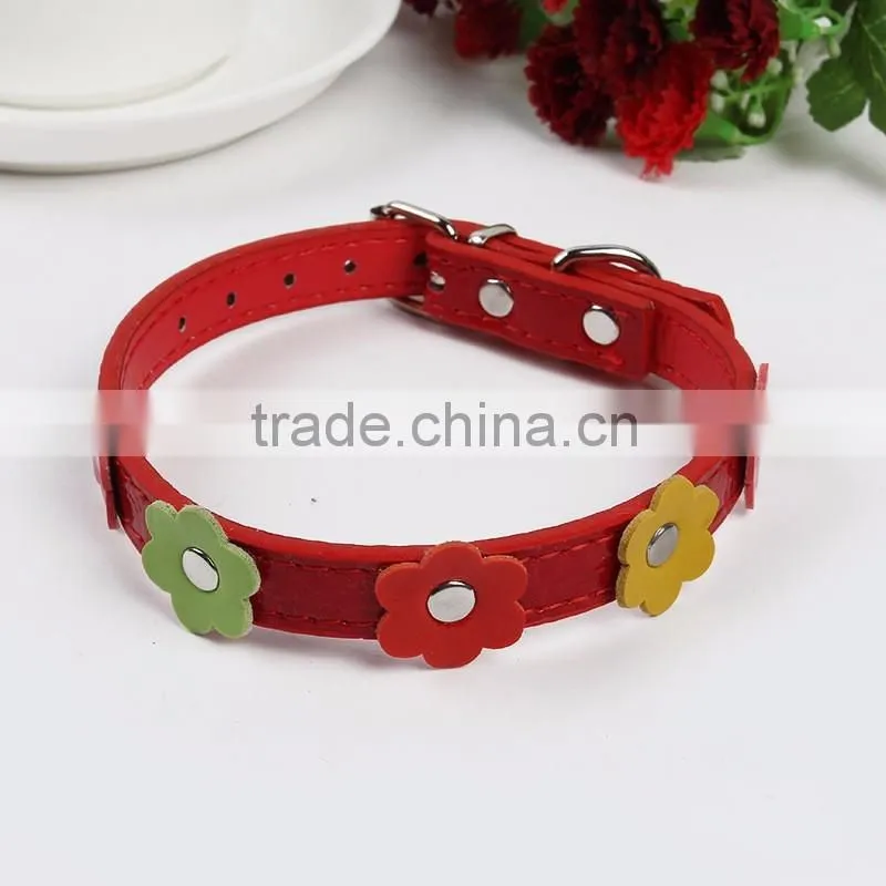 Pet collar dog collar PU traction collar small dog cat collar