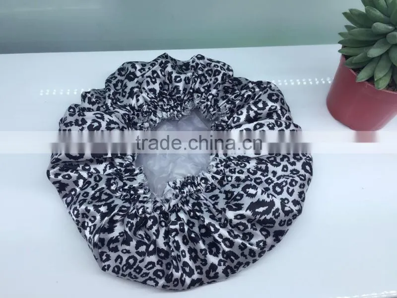 leopard printed shower cap