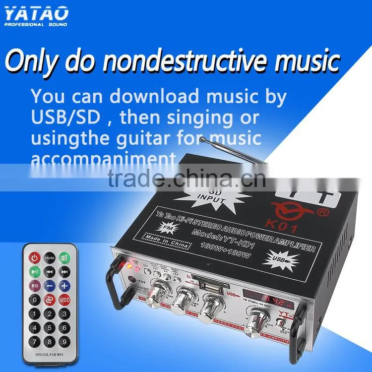 Small amp stereo car woofer with amplifier player YT-K01