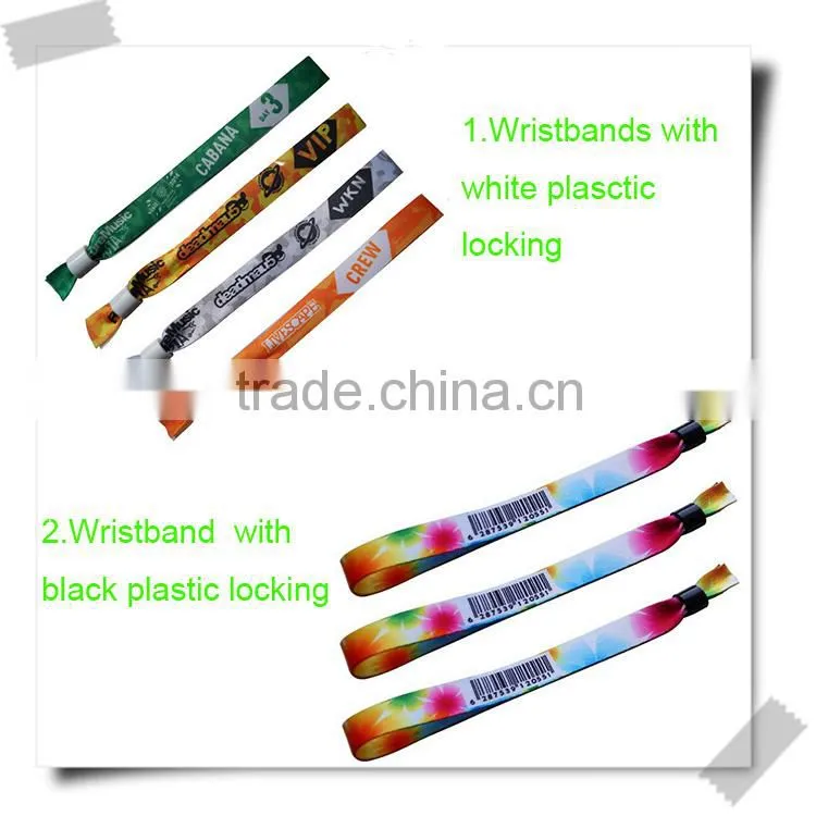 Fashion personalized woven fabric bracelets/music festival fabric wristband woven bracelet