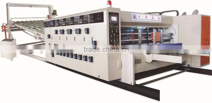 Auto printing slotting and rotary die cutting machine carton making machine