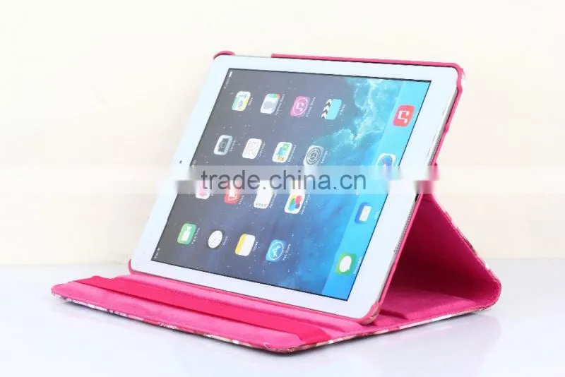 Fashion Peach Flower Series For iPad mini 4 Flip Leather Case 360 Degree Rotation Case TB-0004