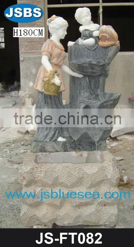 Stone carving of marble fountain