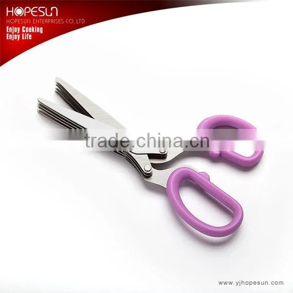 Soft handle doulbe color kitchen shears
