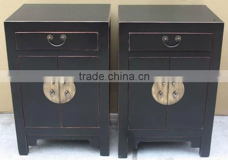 Chinese antique living room blue bedside cabinet