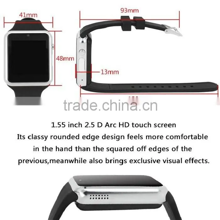 2016 Cheap Smart Watch Bluetooth Android Wrist Watch Phone GSM 2G 1.54'' Capacitance Touch Screen 1.3M Camera