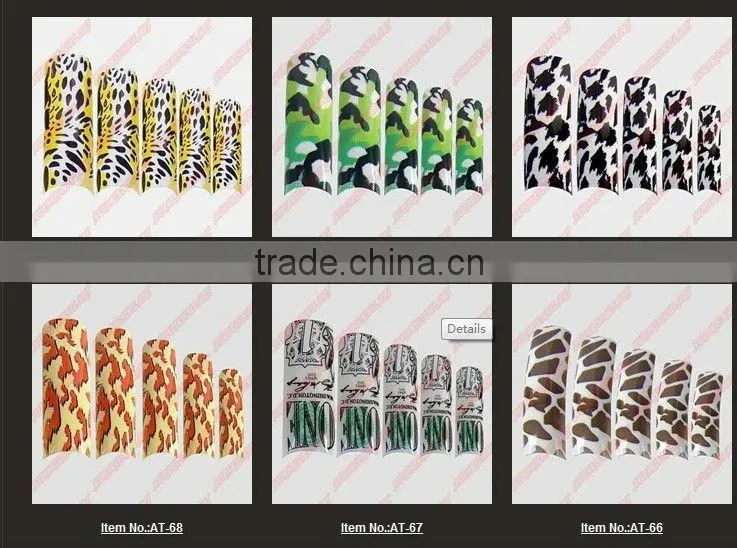 wholesale 70pcs/box Airbrush Pre Design Translucent French False Nail Art Acrylic Tips AT1200