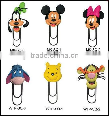 Lovely 3d cartoon soft pvc bookmark designs for kids