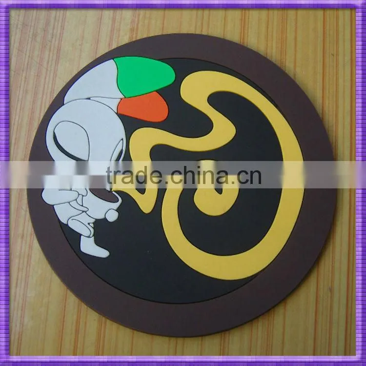 custom rubber small yellow coasters with football shape