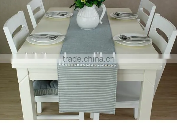 Button Faux Linen Table Runner 33 x 120cm Home Decor Simple Table Runner