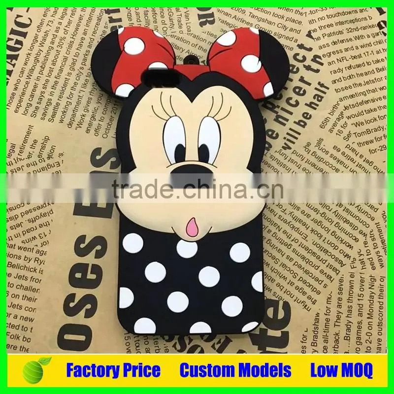 For disney design mickey custom silicone mobile 3d phone case for Iphone 6 cell phone back cover case