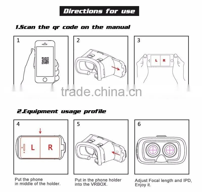 VR box 3d virtual reality glasses to see 3d movies by phones