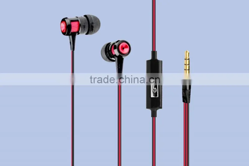 Hot sale high quality popular cool design metal earphone with mic for mobile phone