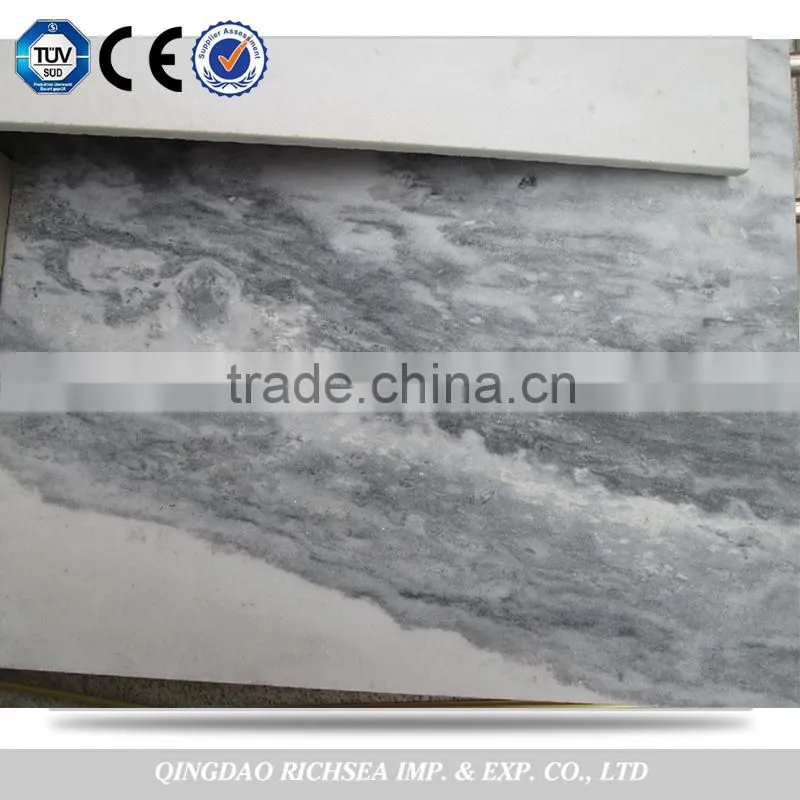 Cloudy white marble tile
