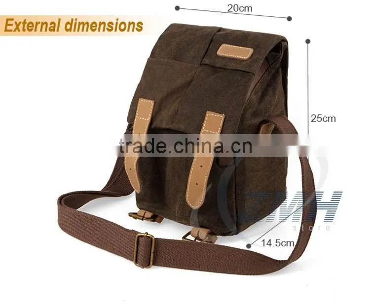 High-grade and Soft bag Canvas Material digital Sling camera bag