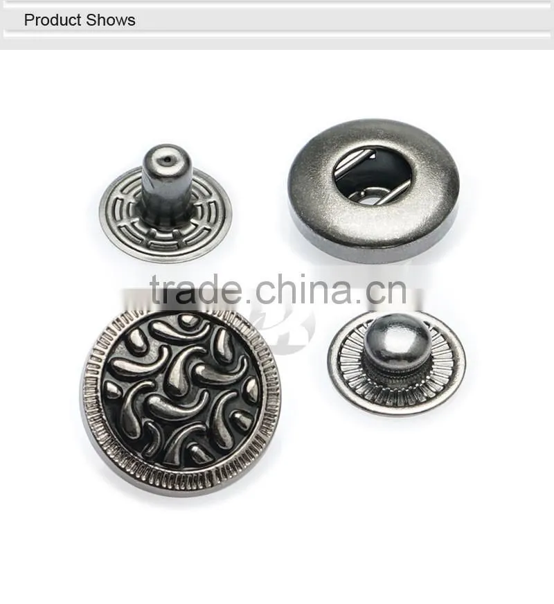Hot Sale Gunmetal Custom Metal Pree Button