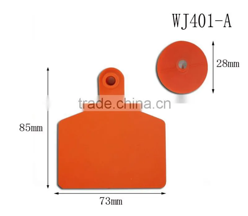 WJ401-A Orange livestock ear tag for Cow