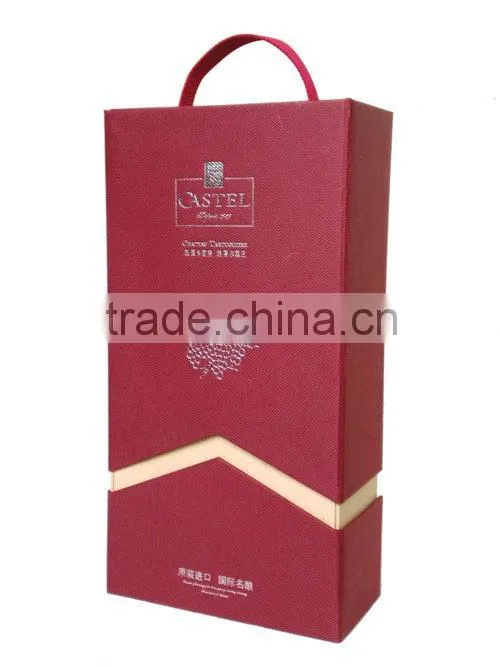 Paper wine storage box with handle