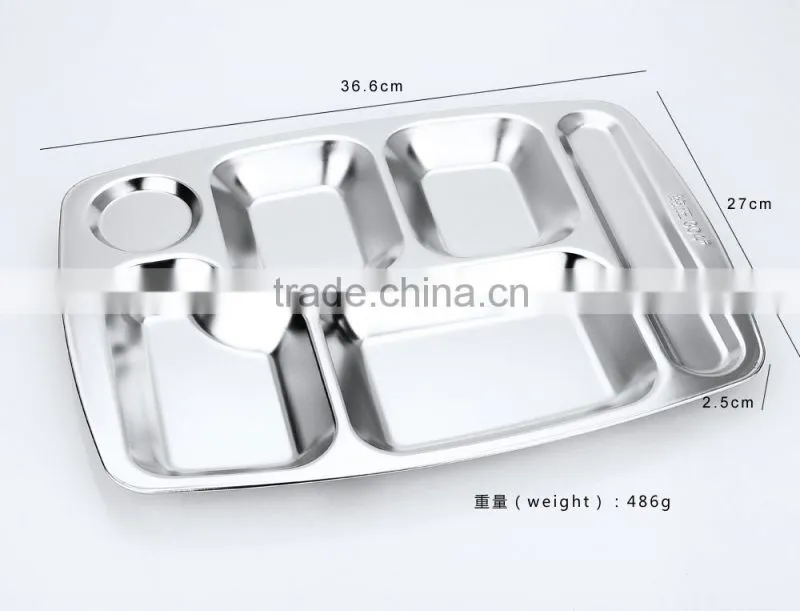 home utensils china 304 stainless steel square compartment dinner plates