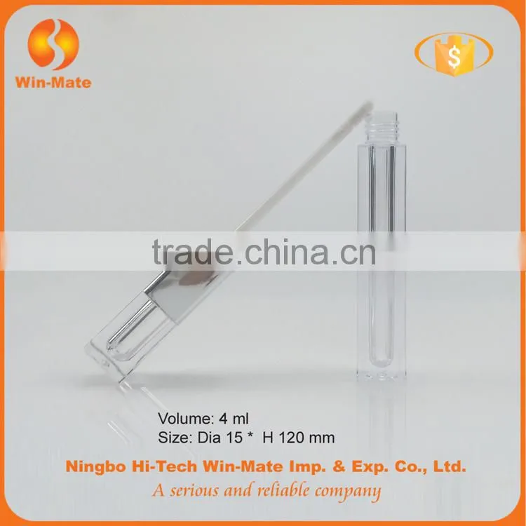 new arrival perfect square empty 120*15mm transparent lip gloss bottle