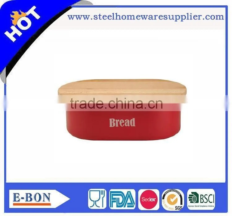 Modern design stainless steel wooden bread box