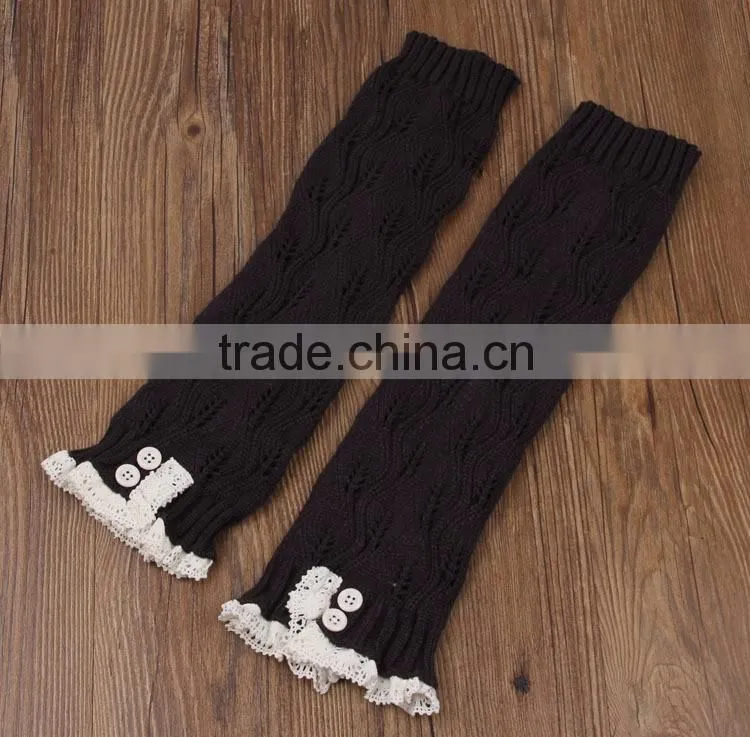 Wholesale Fashion Acrylic Knitted Leg Warmers Crochet Womens Lace Leg Warmers
