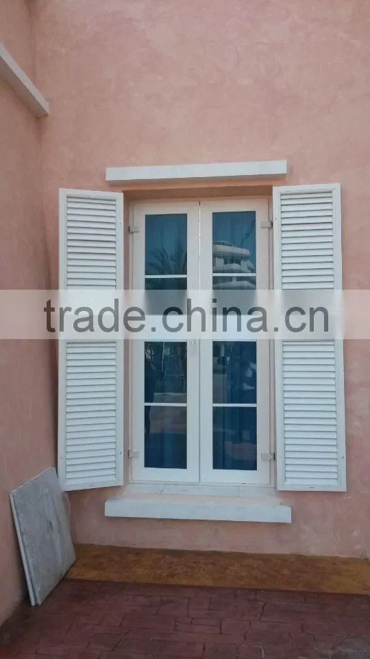 white PVC fixed shutter windows